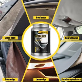 Headliner Repair Glue, Car Headliner Adhesive with Brush, Car Roof Liner Fabric Adhesive, Upholstery Glue for Cars,Headliner Repair Kit, Suitable for Automotive interiors, Fabric, Leather