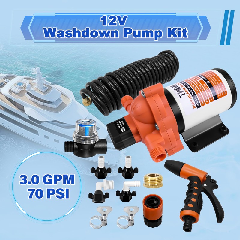 3.0 GPM 70 PSI Washdown Deck Wash Pump Kit, 12V