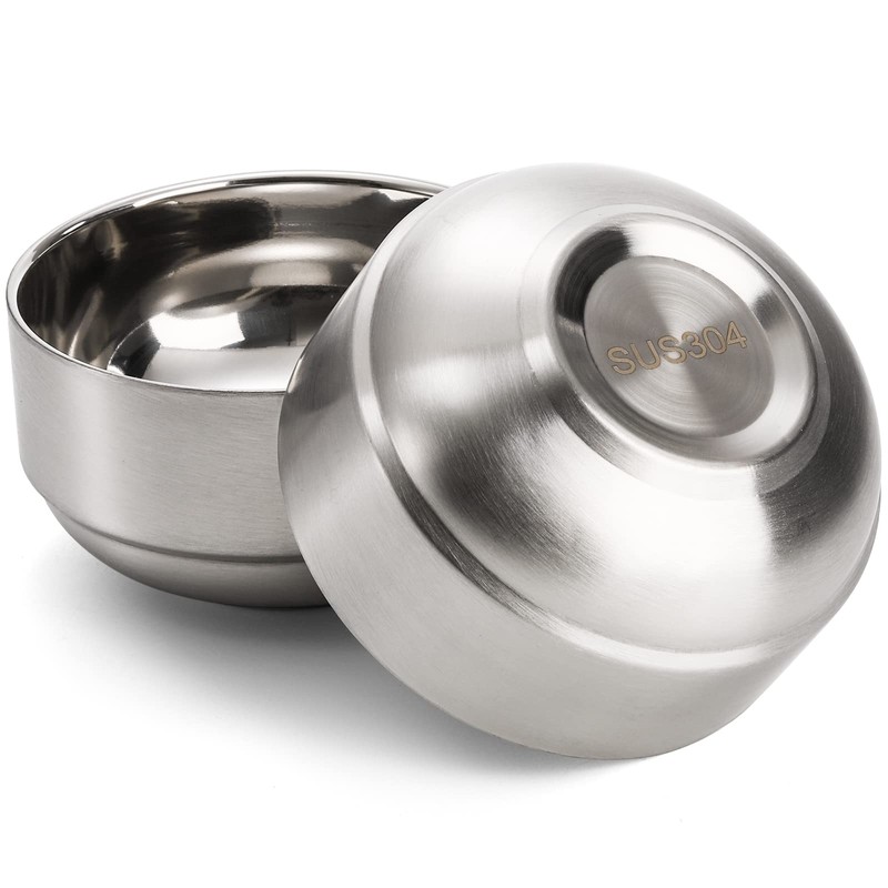 Lyellfe 6 Pack 18/8 Stainless Steel Bowls, Double Walled Insulated
