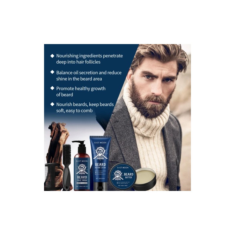 Weatmonth East Moon Men's Sandalwood Beard Care Set Nourishes Restores