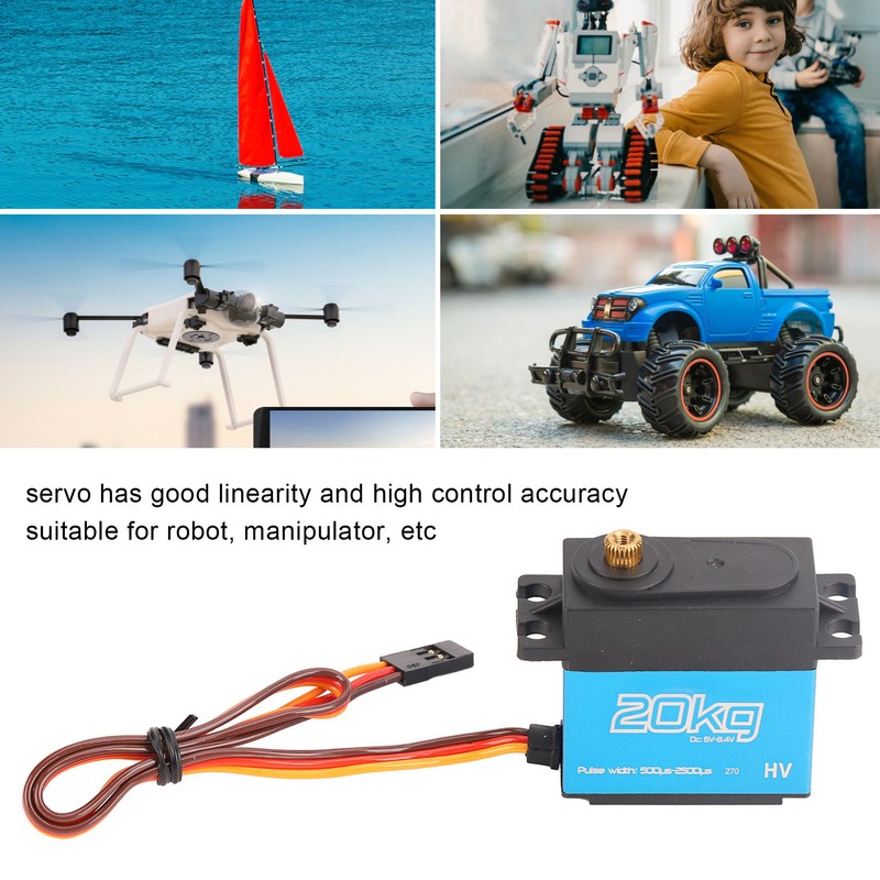 20KG Servo Aluminum Alloy 270 Degree Metal Gear RC Servo