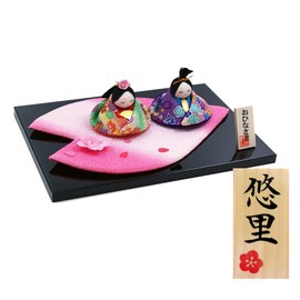 Osaka Choseido Hinamatsuri Hinamatsuri Doll Compact Name Engraved Wooden Card Bonus Item (Sold Separately) Crepe Hina Doll Petal Hina Doll
