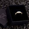 TJC Three Stone Ring for Women Size L with White