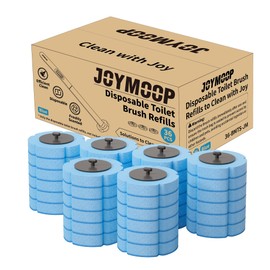 JOYMOOP Toilet Brush Replacement Pads – 36 Count Super Absorbent Cleaning Refills, Safe for Porcelain, Chrome & Enamel (Toilet, Sink, Bathtub, Urinal)