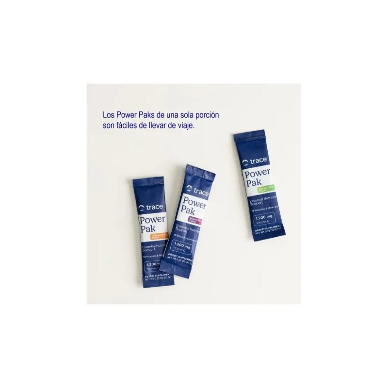 Electrolitos Trace Minerals PowerPak Vitamina C 30 Sobres Sabor Blueberry