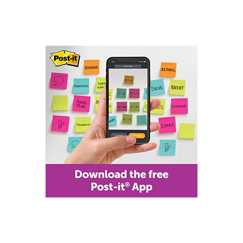 Super Sticky Notes, 2X Sticking Power, 3 x 3-Inches, Black,