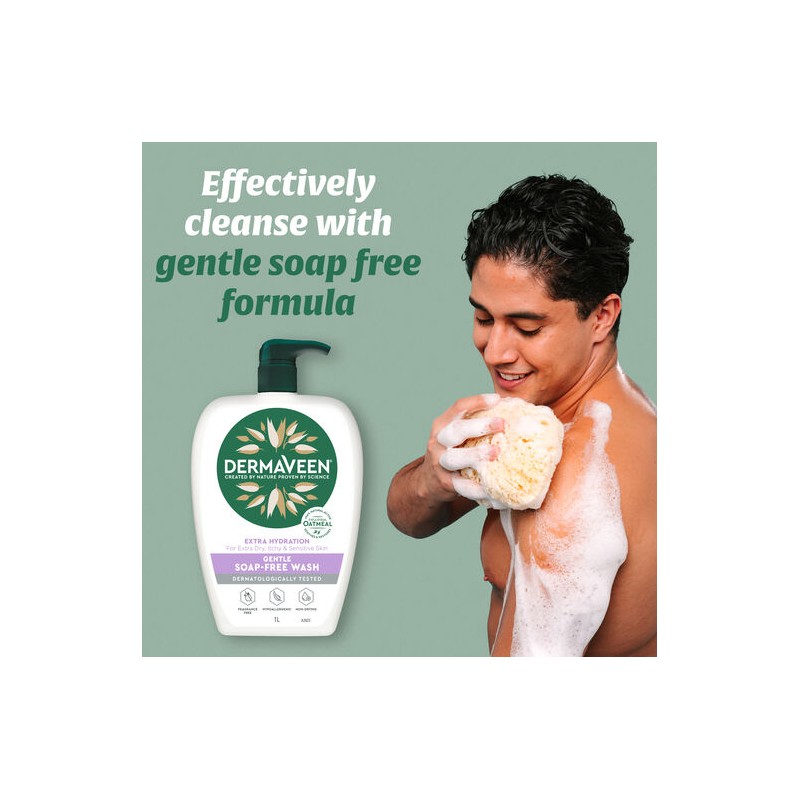 DermaVeen Extra Hydration Gentle Soap-Free Wash for Extra Dry, Itchy