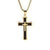 Rockyu Men's Necklace, Silver, Venetian Chain, Stylish, Cross Pendant, Birthday,