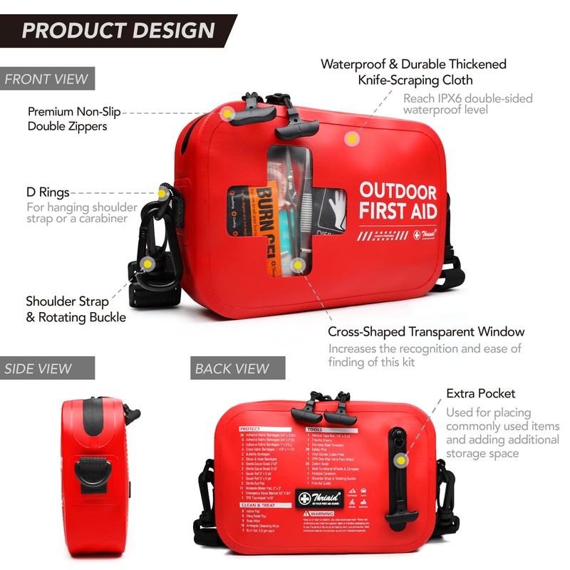 152 PCS Waterproof First Aid Kit, Portable Small Boat Dry
