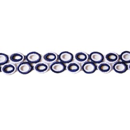 Altotux 1.5" Blue /White Circle Two Tone Venice Lace Trim Sold By 2 Yards