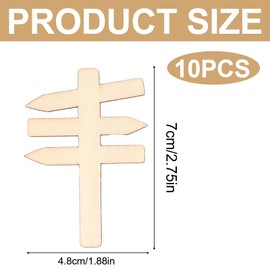 Xstary 10 Stück Miniatur Wegweiser Holz,Miniatur Deko Wegweiser Holz 7 x 4.6 cm Miniatur Garten Wegweiser Schild Für Miniatur Garten, Zwergenhäuser Und Puppenhäuser