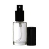Riverrun Perfume Atomizer Empty Refillable Round Glass Bottle Black Sprayer