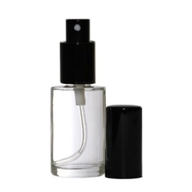 Riverrun Perfume Atomizer Empty Refillable Round Glass Bottle Black Sprayer 30ml 1 oz (Set of 3)