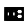 Leviton 3-Gang Combination Wallplate, 2-Toggle and 1-Duplex Outlet/Receptacle, Standard Size,