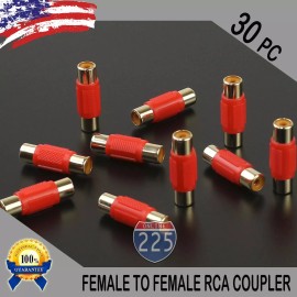 225FWY 30 Pcs Bag Female To Female RCA Couplers RED w/Gold Plated Connectors PACK US