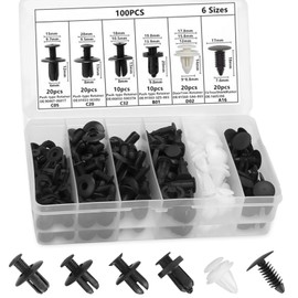 200 PCS Plastic Car Push Retainer Clip Kit, Universal Car Body Trim Clips Rivets Set Liner Fixed Clips Auto Fasteners Assortment for Bumper Panel Fender (6 Type)