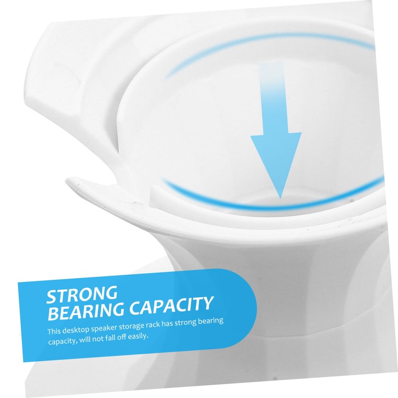 Operitacx Speaker Stands for Desktop White Speaker Riser Bracket Winding