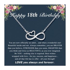 UNGENT THEM 18th Birthday Decorations Gifts for Girls, 18 Year Old Girl Birthday Necklace Gifts for Teen Girls