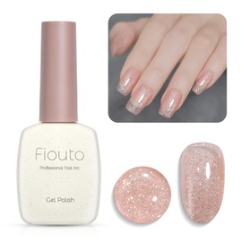 Fiouto Single Piece Sequin Sheer Color Gel Nail Transparent Transparent for Beginners Sheer Nail Nuance Nail Large Capacity 0.5 fl oz (15 ml) UV/LED Compatible (Sequin Sheer Color Gel 303)