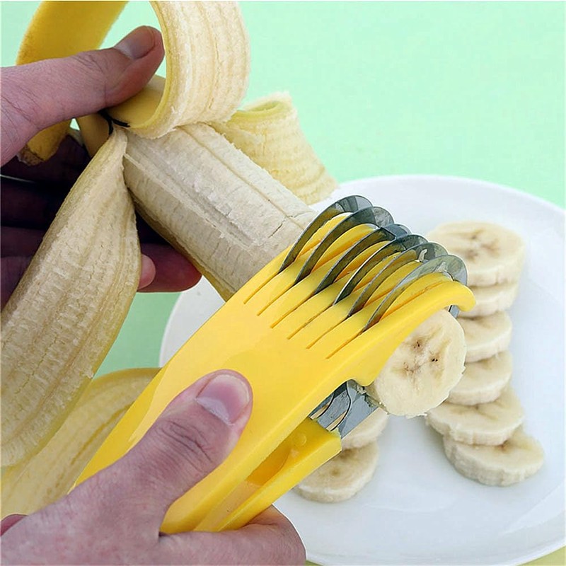 Easy Banana Slicer Hot Dog Peeler Household Fruit Salad Milkshake