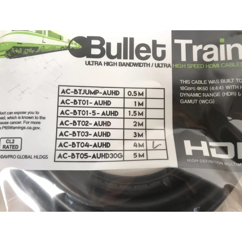 AVPro Edge Bullet Train 4 Meter HDMI Cable AC-BT04-AUHD