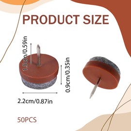 50PCS Felt Slides Pads Multipurpose Chair Leg Floor Protectors Sturdy and Durable Furniture Pads Floor Protectors for Furniture Hardwood Floors Cabinet Table Sofa Chair Leg (Brown)