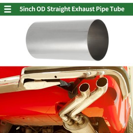 X AUTOHAUX 3.1" OD 150mm/5.9inch Length Straight Exhaust Pipe Tube T316 Stainless Steel Car Tubing Piping Surface Polishing Silver Tone