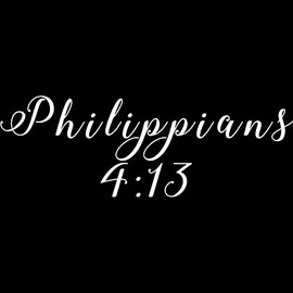 Religious Philippians 4:13 Bible Verse God Christian Vinyl Sticker Car Decal (6" Black)