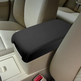 DEYTOP Console Armrest Cover for Toyota Camry 2012-2017 Accessories Car Center Console Cover for 2012 2013 2014-2017 Camry Anti-Scratch Leather Armrest Pad (Black)