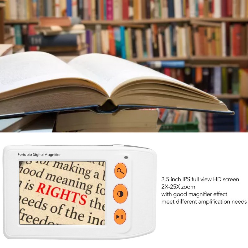 3.5in Portable Video Digital Magnifier 2X‑25X Zoom Electronic Reading Aid