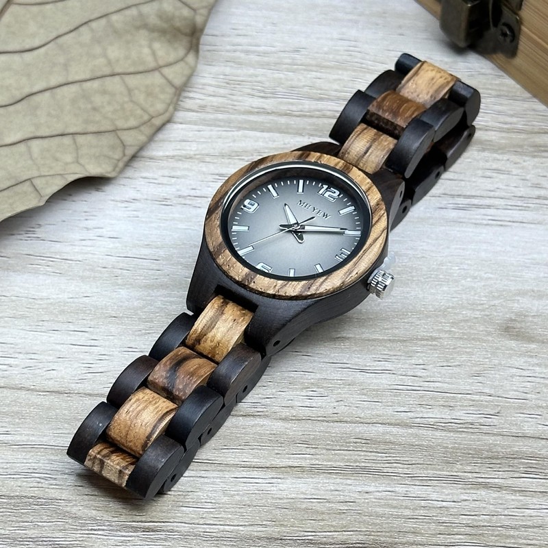 MII YEW Wooden Watch for Women Natural Lady Wood Watch