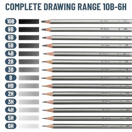 Mr. Pen - Lápices de boceto para dibujo, paquete de 14, lápices de dibujo de grafito