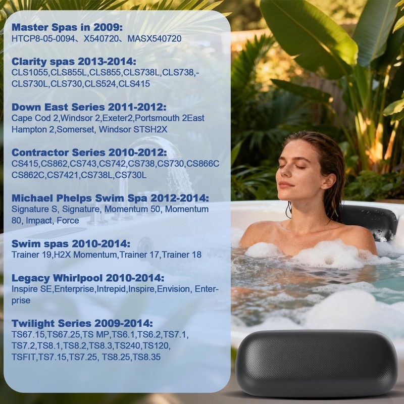 4 Pack HTCP8-05-0094 X540720 Hot Tub Headrest Pillow for master