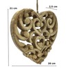 DARO DEKO Wooden Heart Hanger with Ornamental Pattern 20 cm