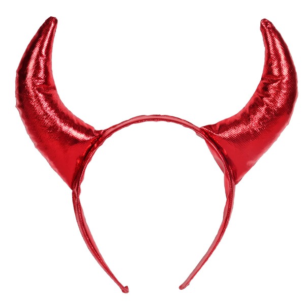 Beistle Fabric Red Devil Horns Headband Halloween Cosplay Costume Accessories Bachelorette Party Supplies
