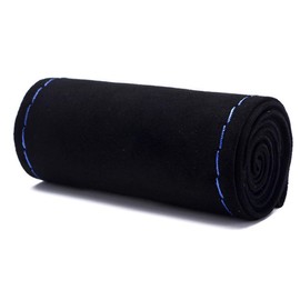 Unique Suede Material Car Hand Sewing Steering Wheel Cover Size 37-38 cm (Black Blue)