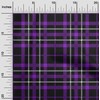 oneOone Polyester Spandex Purple Fabric Tartan Dress Material Fabric Print