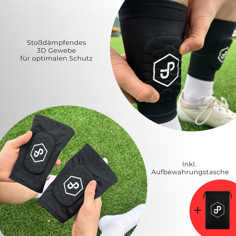 JDP Premium 2-in-1 Shin Pads with Stocking Size S Black