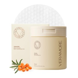 [Veramore] Glow-Enhancing & Deep Cleansing Vegan Pads – 100% Embossed Dual-Sided, Powerful Yet Gentle, Non-Drying, Soothes & Nourishes, Low-Irritation, K-Beauty, All Skin Types, 70 Pads, 5.07 fl oz