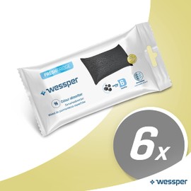 Wessper Fresh Fridge Refill Pack with Activated Carbon for a Long Lasting Effect, Natural Odour Neutraliser, Fridge Odour Killer Service Life, 6 Months Including 6 Pieces