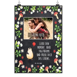 Mr. & Mrs. Panda DIN A4 Personalisiertes Foto Poster Pinguin Luftballon - Geschenk, Pinguine, Motivation, Kind, Geschenkidee