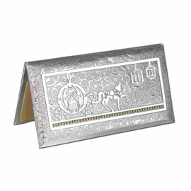 Buyxotic Premium Silver Money Envelope, Shagun Envelopes for Cash, Pocket Envelops for Wedding, Birthday, Party, Engagement (19.5 x 10 cm)