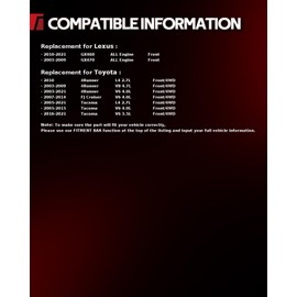 Torchbeam 515201 Front Wheel Bearing Hub Assembly Fit for Toyota Tacoma 2005-2021, Toyota 4Runner 2003-2021, Lexus GX460 2010-2021, Toyota FJ Cruiser 2007-2014, Lexus GX470 2003-2009 2 PCS