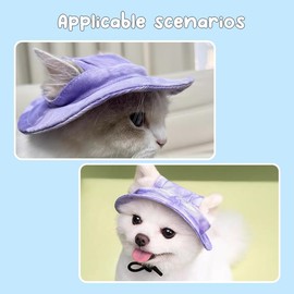 Pet Hat for Small Cats Dogs Summer Accessories Hats Pet Costume Hats Dog Visor Cap Sun Protection Hat Adjustable Cute Dog Decorations Cap Pets Sunscreen Head Wear Pets Suncare Caps for Dogs Cats