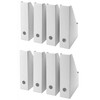 Homerite White Magazine File Organizer Storage Box (8 Pack)