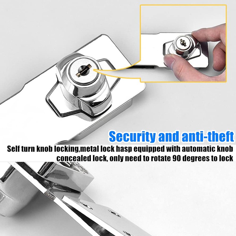 Hasp Door Lock 2 Pcs Heavy Duty Padlocks with Keys