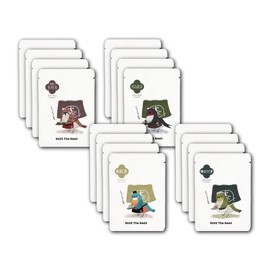 Petit Gift Japanese Tea Tea Bag, Individual Packaging, Bird Cafe, 16 Packets (4 Types x 4 Packets), Sencha, Rojicha, Japanese Black Tea, Stemed Tea, Precent, Birthday