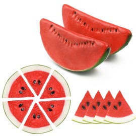 Hagao Fake Watermelon Slice Artificial Fruits Highly Simulated Slices Lifelike Red Kids Gift Home Kitchen Decoration Photography Props 12 pcs