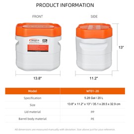 SEAFLO Waterproof Storage Bins with Lid for Marine, RV, Storage, Kayak, Camping 5.28 Gal / 20 L