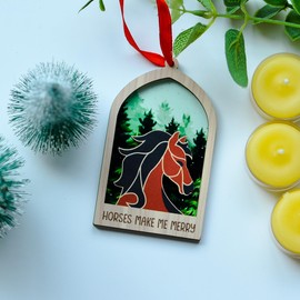 BlinkWishes Horse Christmas Ornament for Horse Lover, Horse Gifts for Women, Men, Xmas Gifts for Horse Lovers, Farmhouse Horse Ornaments for Christmas Tree Hanging Decoration